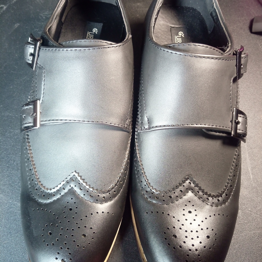 Urban Fox Size 9 Black Double Monk Strap Dress Shoes New Without Box.